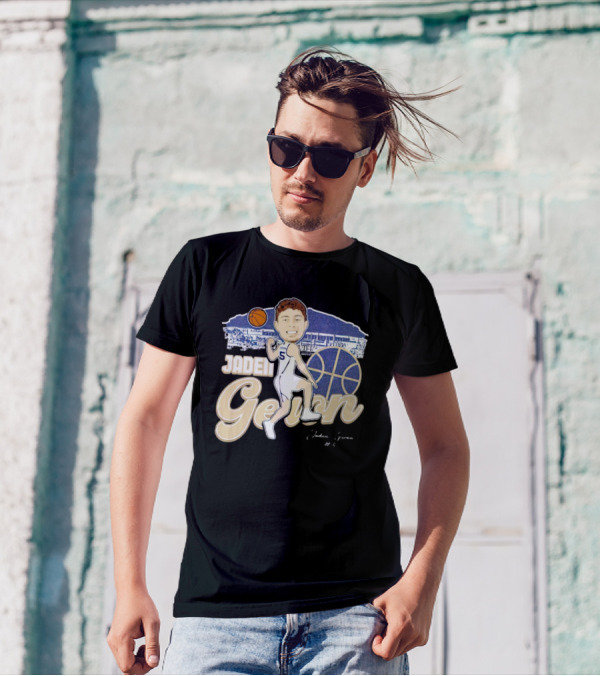 Jaden Geron Montana State Bobcats Basketball Caricature Stadium Scene With Signature T-Shirt