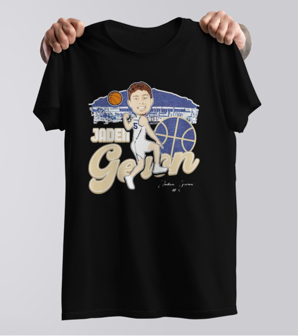 Jaden Geron Montana State Bobcats Basketball Caricature Stadium Scene With Signature T-Shirt