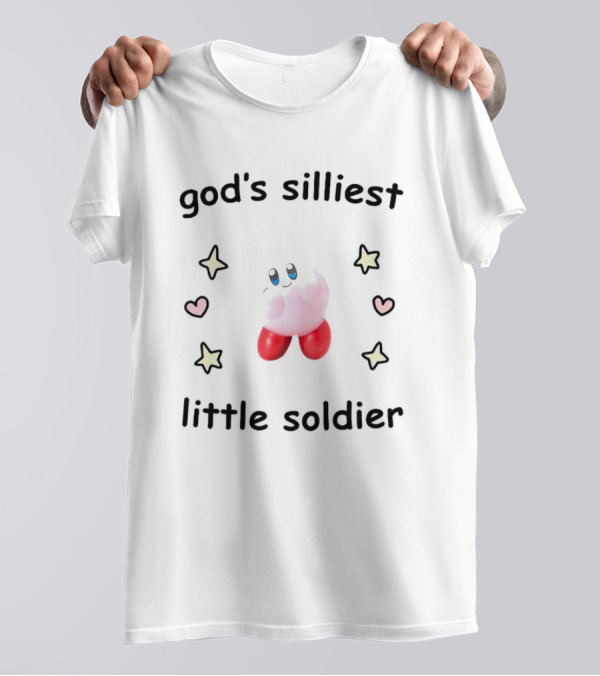God's Silliest Little Soldier Kirby Stars And Hearts T-Shirt