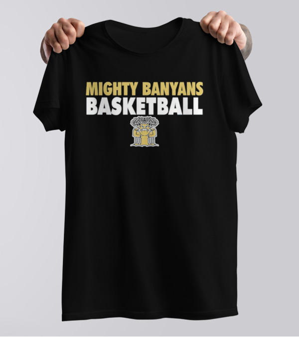 Mighty Banyans Basketball Bold Logo With Illustrated Banyan Tree T-Shirt