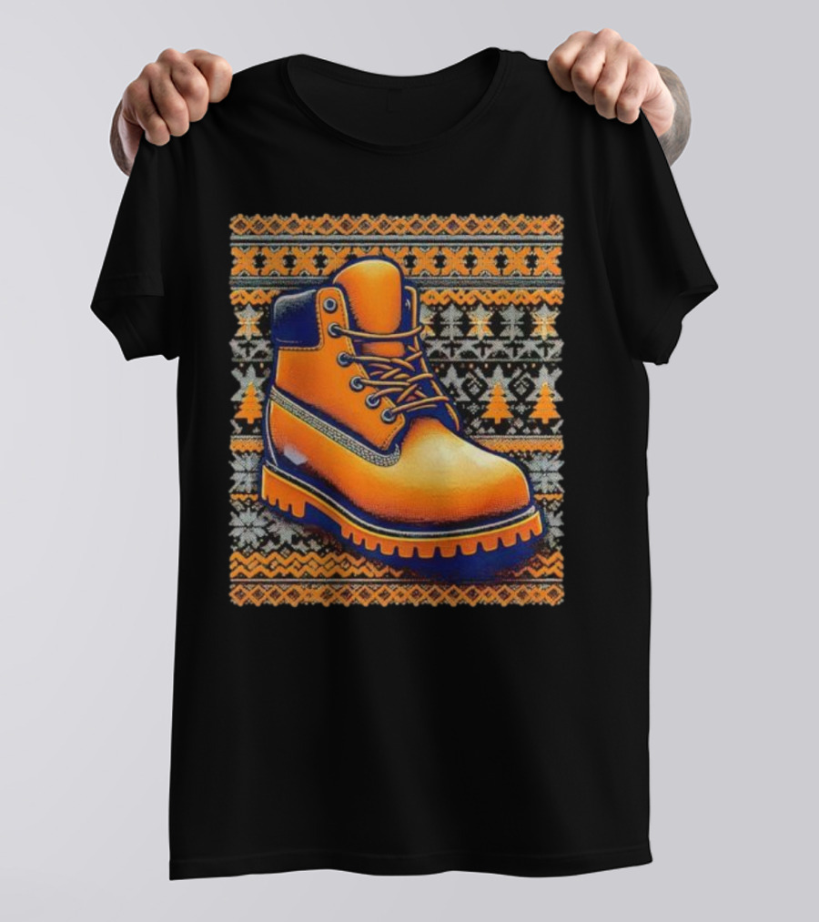 New York Knicks Timbmas Timberland Boot Ugly Christmas T-Shirt