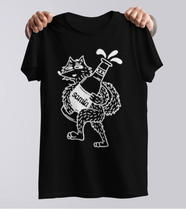Samia Wolf Holding Overflowing Bottle T-Shirt