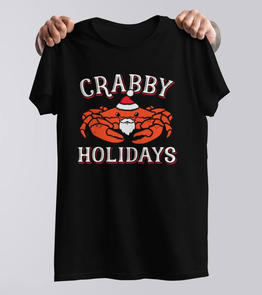 Crabby Holidays Santa Christmas Crab T-Shirt