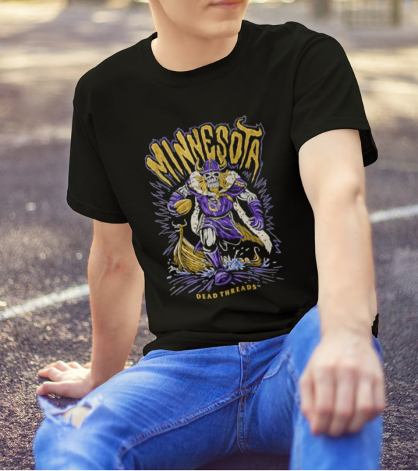 Minnesota Skeleton Viking Football Dead Threads T-Shirt