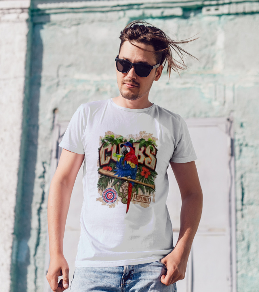 Cubs Parrot Tiki Hut South Bend Cubs Logo Tropical Baseball T-Shirt