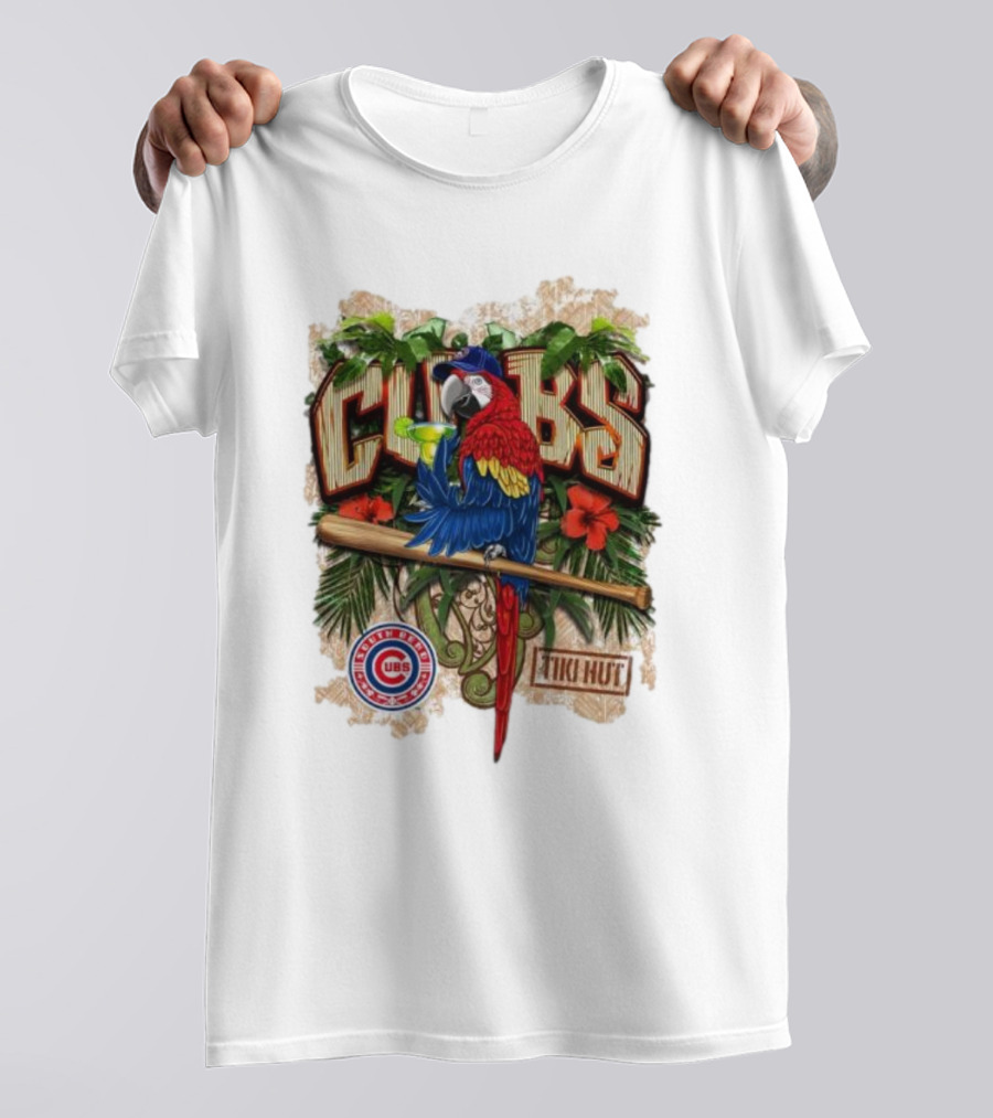 Cubs Parrot Tiki Hut South Bend Cubs Logo Tropical Baseball T-Shirt