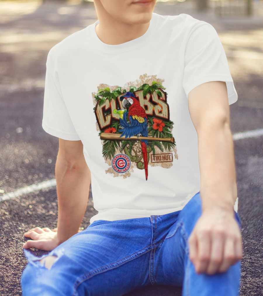 Cubs Parrot Tiki Hut South Bend Cubs Logo Tropical Baseball T-Shirt