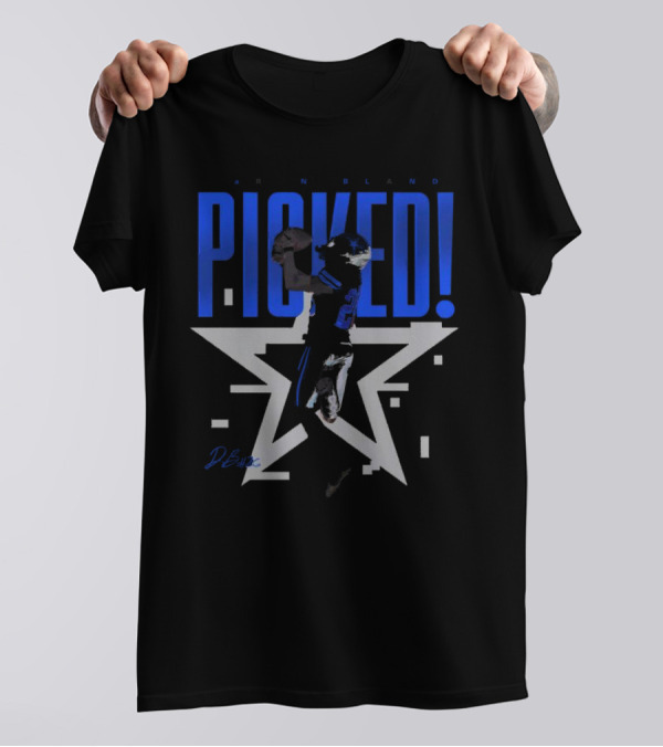 Daron Bland Picked Star Signature Football Catching Action T-Shirt