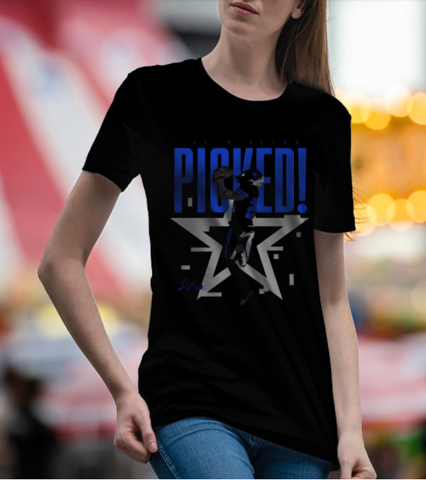 Daron Bland Picked Star Signature Football Catching Action T-Shirt