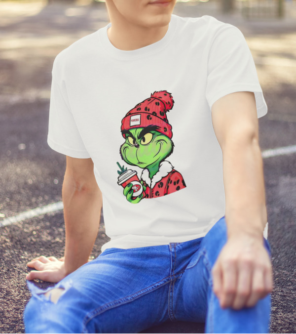 Grinch Boujee San Francisco 49ers Coffee Winter Look T-Shirt