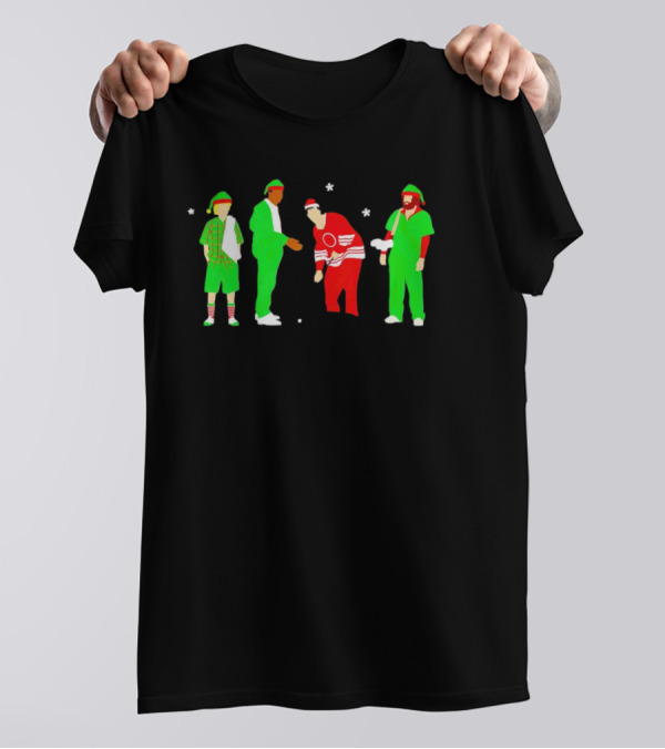 Happy Golf Christmas Golfers In Festive Outfits T-Shirt