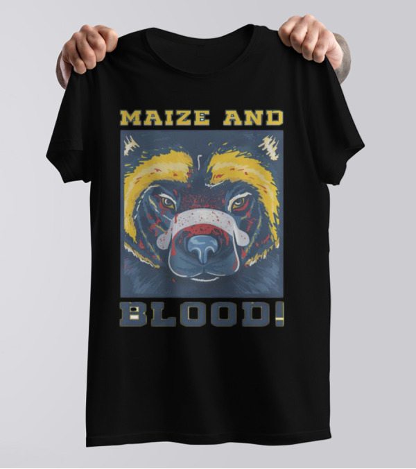 Maize And Blood Michigan Wolverines Bear T-Shirt