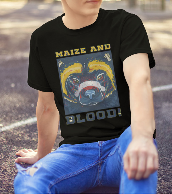 Maize And Blood Michigan Wolverines Bear T-Shirt