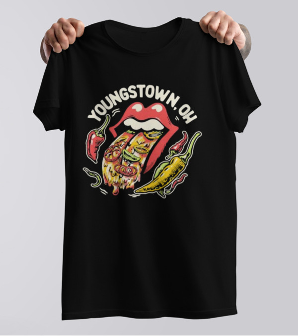 Youngstown OH Spicy Lips With Peppers And Pizza T-Shirt