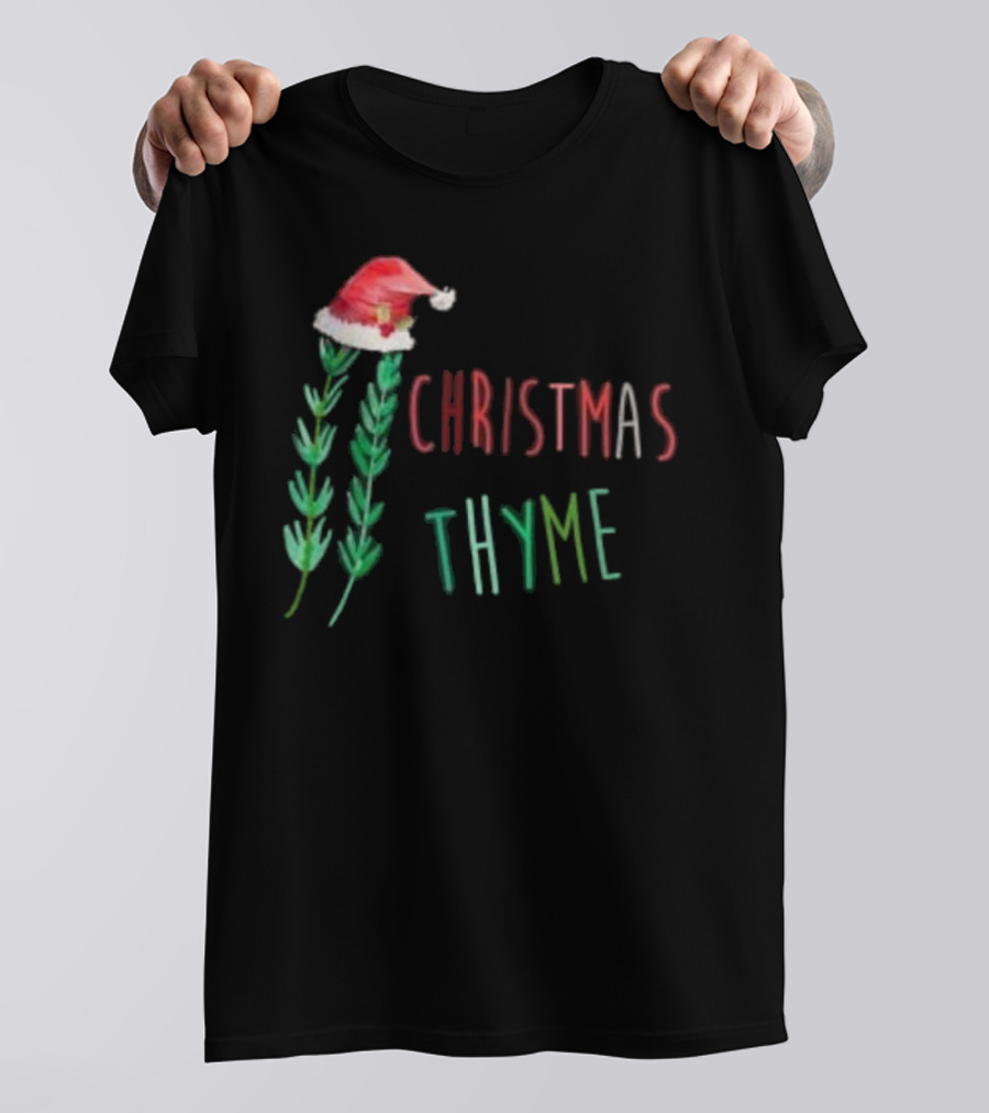 Christmas Thyme Santa Hat Herb Fun T-Shirt