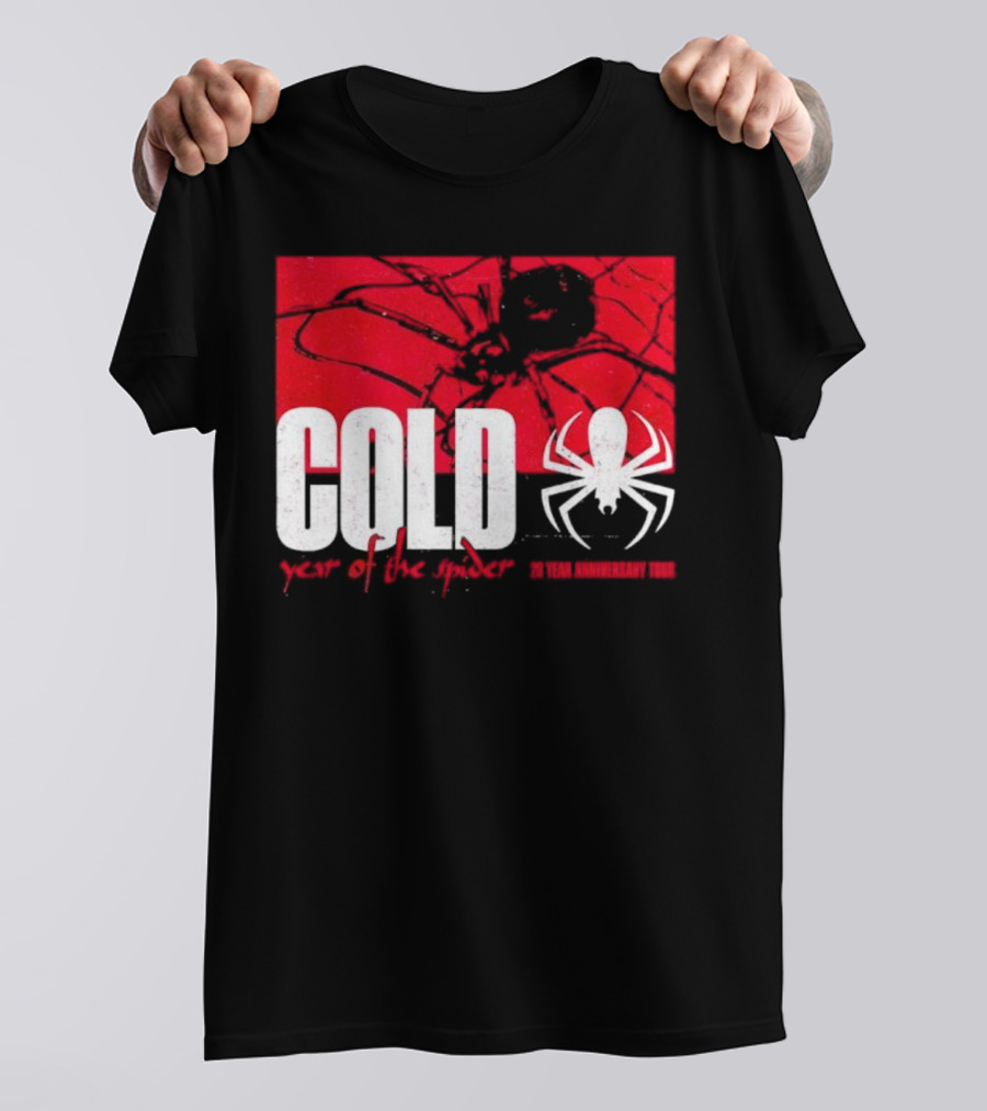Cold Year Of The Spider 20 Year Anniversary Tour Red And Black Spider T-Shirt