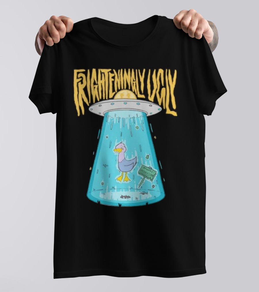 Frighteningly Ugly UFO Duck Abduction T-Shirt