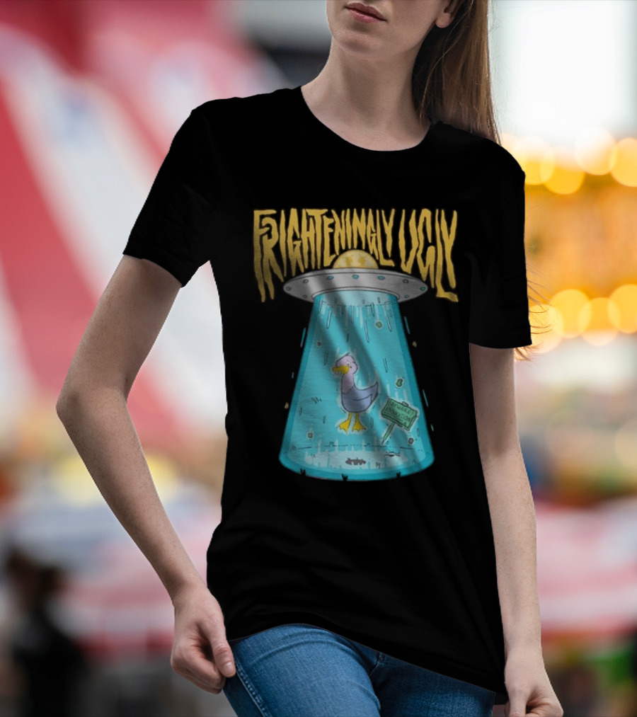 Frighteningly Ugly UFO Duck Abduction T-Shirt
