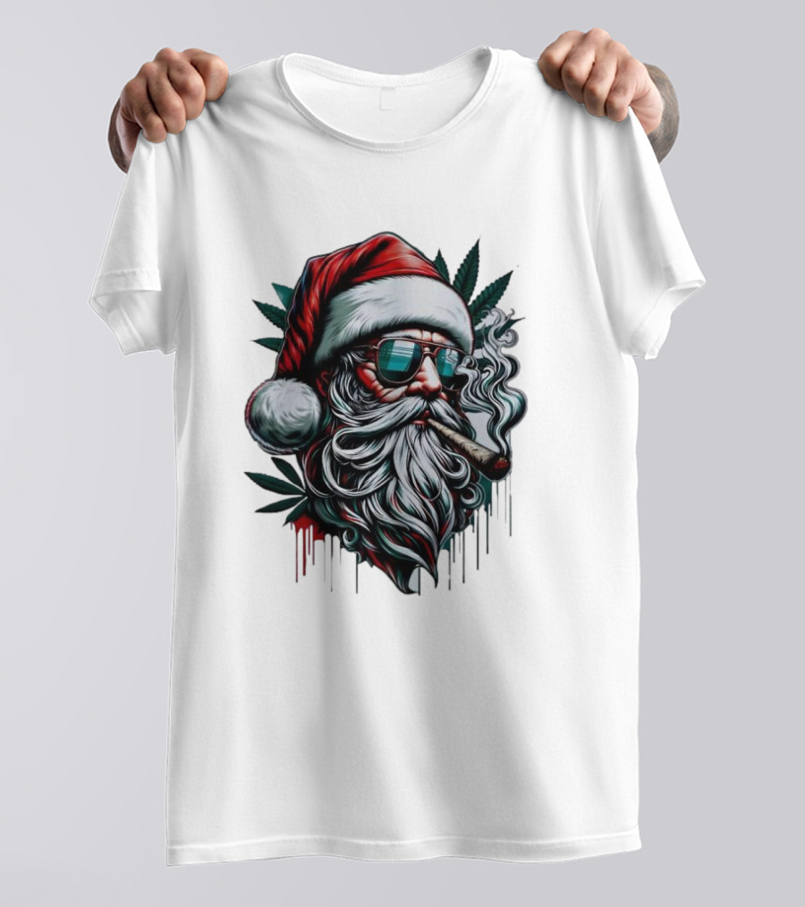 Santa Claus Smoking Weed Marijuana Christmas Holiday T-Shirt