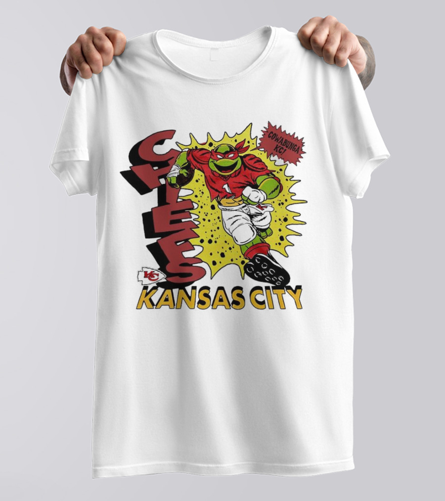 Cowabunga KC Teenage Mutant Ninja Turtles Raphael Kansas City Chiefs T-Shirt