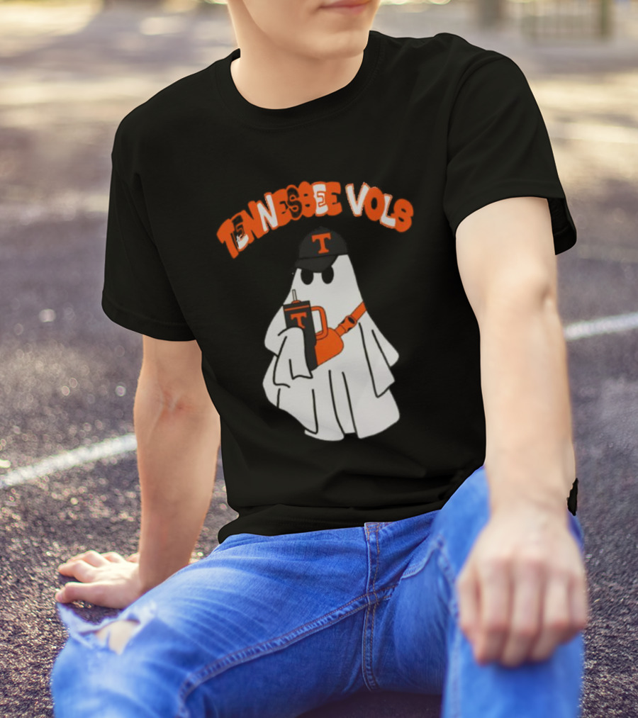 TENNESSEE VOLS GHOST WITH HAT AND DRINK T-Shirt