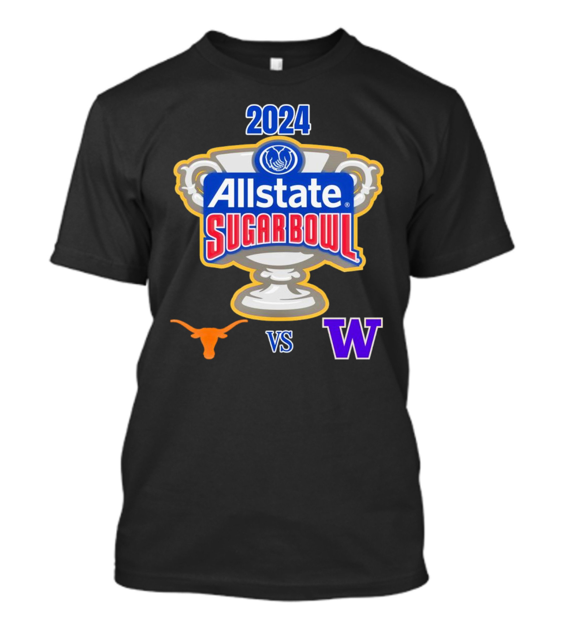 Texas Longhorns Vs Washington Huskies 2024 Allstate Sugar Bowl T-Shirt