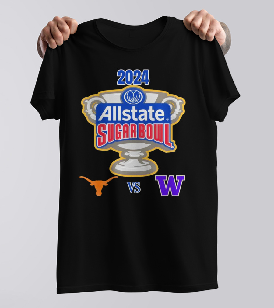 Texas Longhorns Vs Washington Huskies 2024 Allstate Sugar Bowl T-Shirt