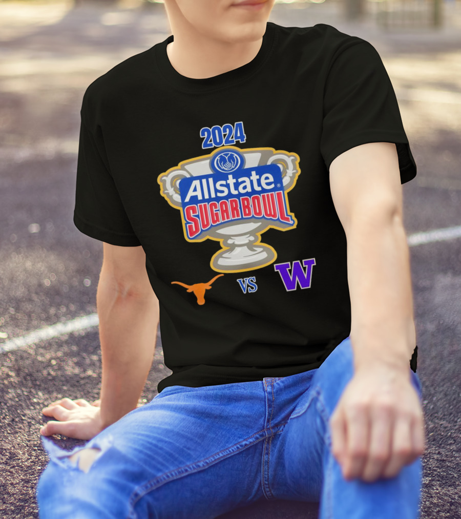 Texas Longhorns Vs Washington Huskies 2024 Allstate Sugar Bowl T-Shirt