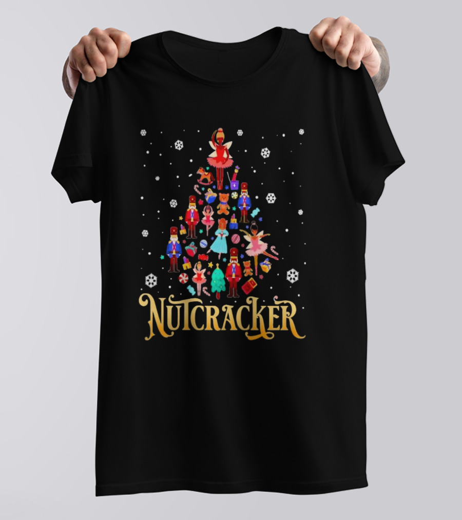 Nutcracker Characters Christmas Tree Ballet Holiday Scene T-Shirt
