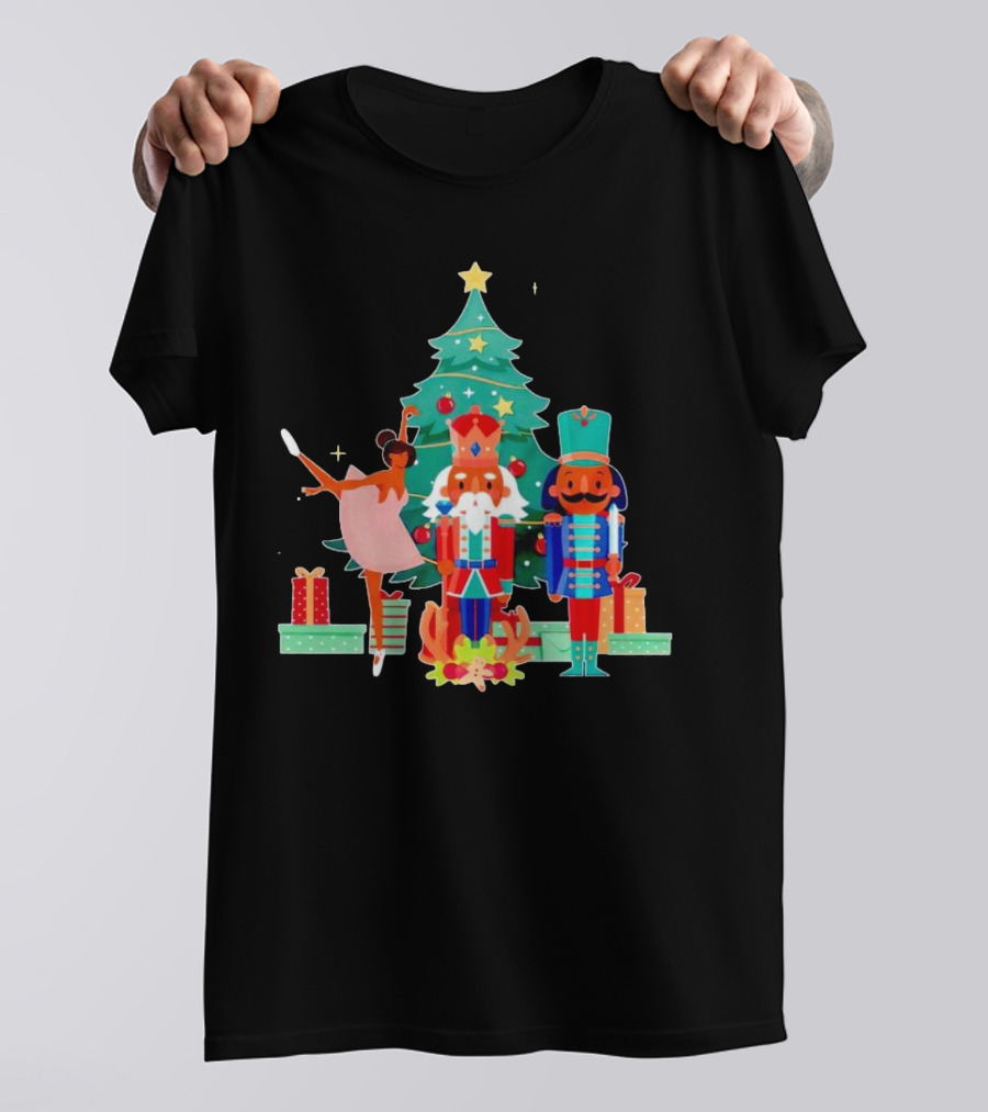 The Nutcracker Characters With Christmas Tree And Gifts T-Shirt