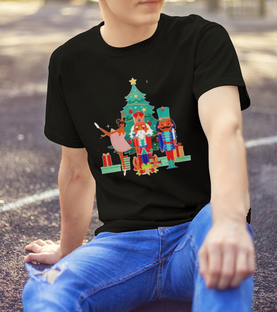 The Nutcracker Characters With Christmas Tree And Gifts T-Shirt
