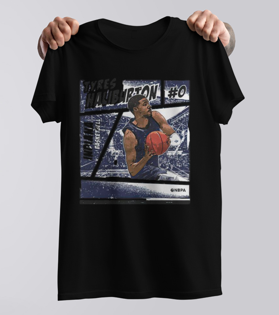 Tyrese Haliburton #0 Indiana Basketball Comic NBPA T-Shirt
