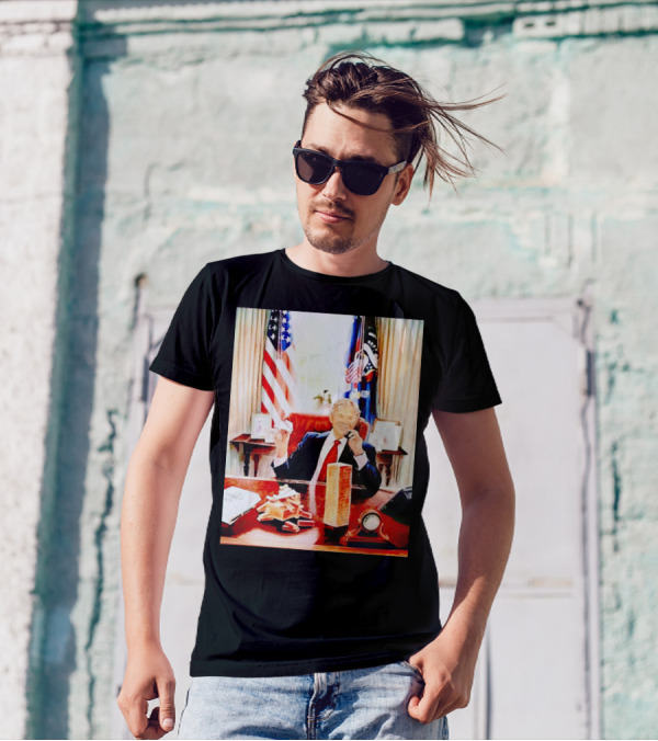 Bush 911 Presidential Desk Scene With Playing Cards And Towers T-Shirt