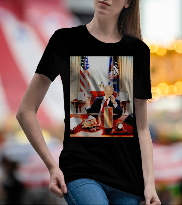 Bush 911 Presidential Desk Scene With Playing Cards And Towers T-Shirt