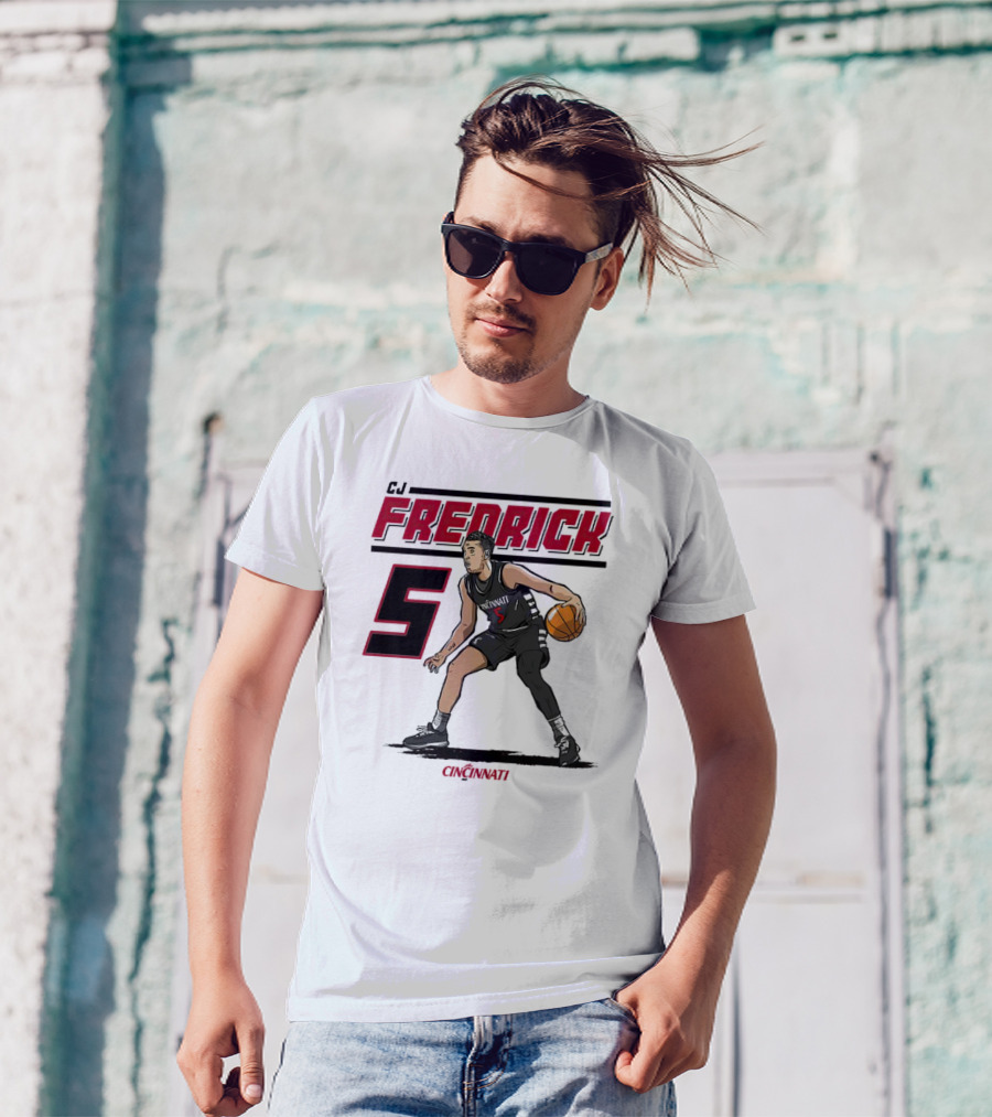 CJ Fredrick Cincinnati Basketball Number 5_ACTION T-Shirt