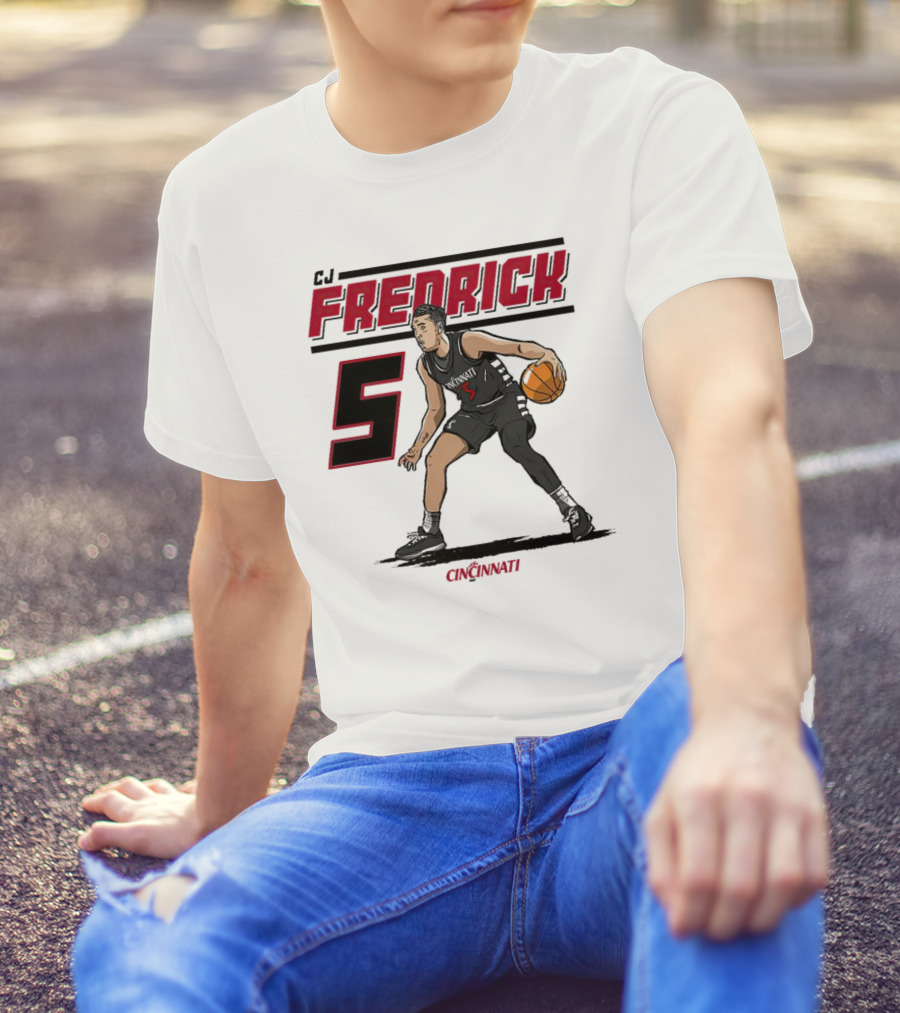 CJ Fredrick Cincinnati Basketball Number 5_ACTION T-Shirt