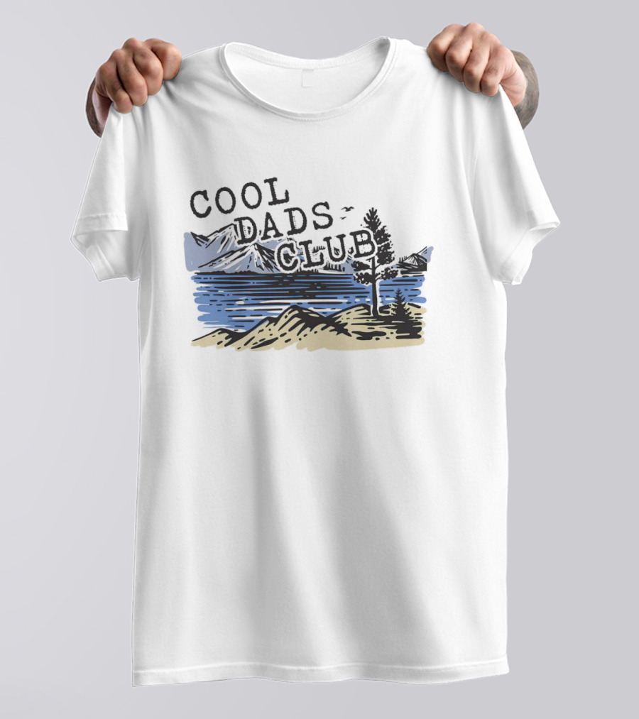 Cool Dads Club Mountain Lake Scenery T-Shirt