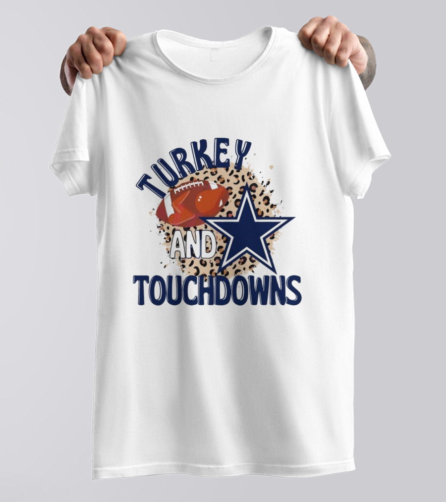 Turkey And Touchdowns Dallas Cowboys Football Star T-Shirt