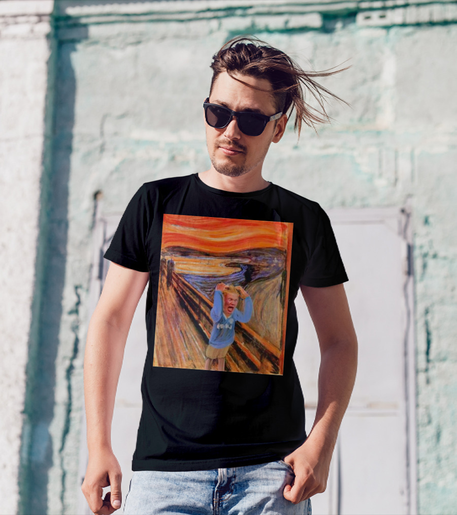 Erling Haaland Scream Painting Parody Munch Influence T-Shirt