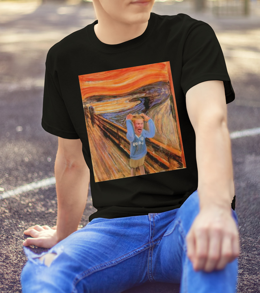 Erling Haaland Scream Painting Parody Munch Influence T-Shirt