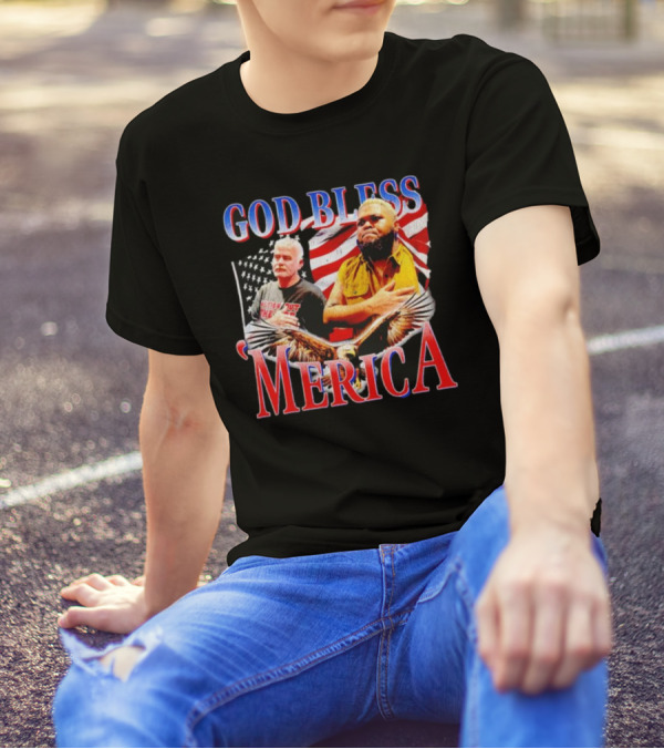 GOD BLESS ‘MERICA Vintage American Flag And Bald Eagle T-Shirt