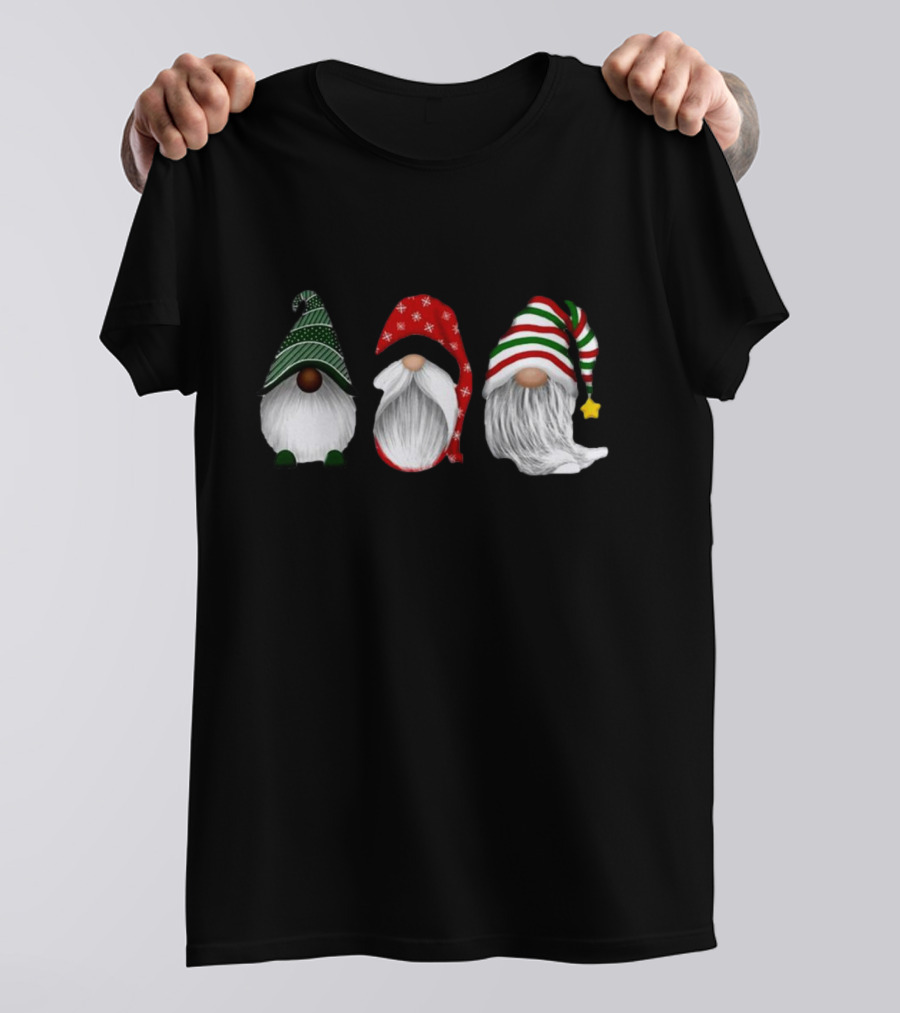 Holiday Gnomies Christmas Gnome Trio In Festive Hats T-Shirt