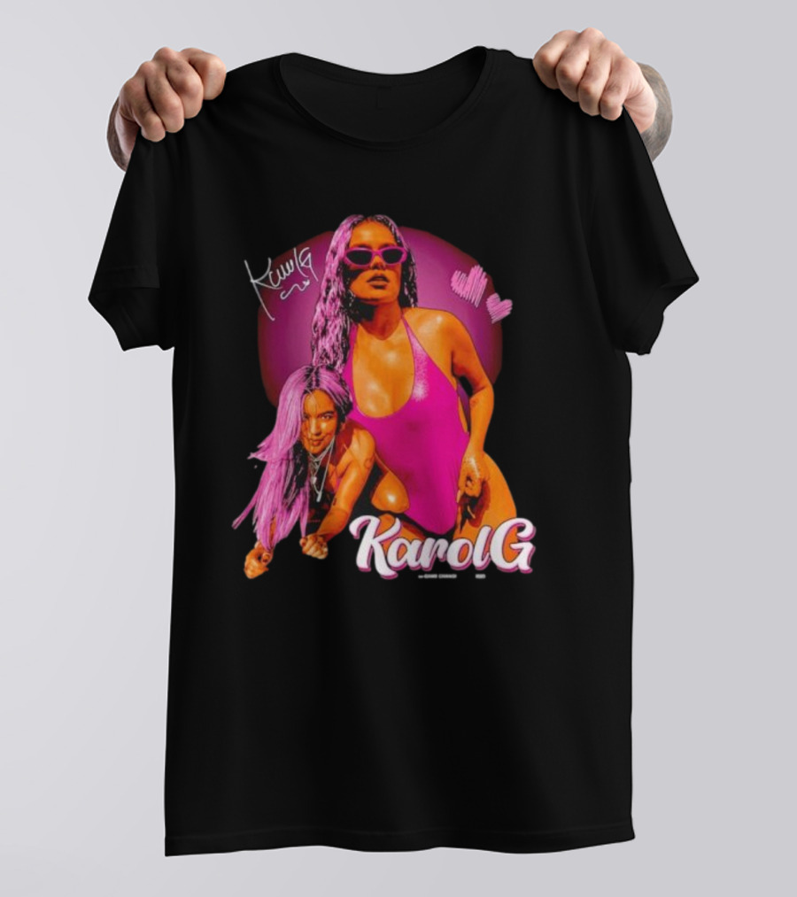 Karol G Signature Neon Pink Retro Style Fashion T-Shirt