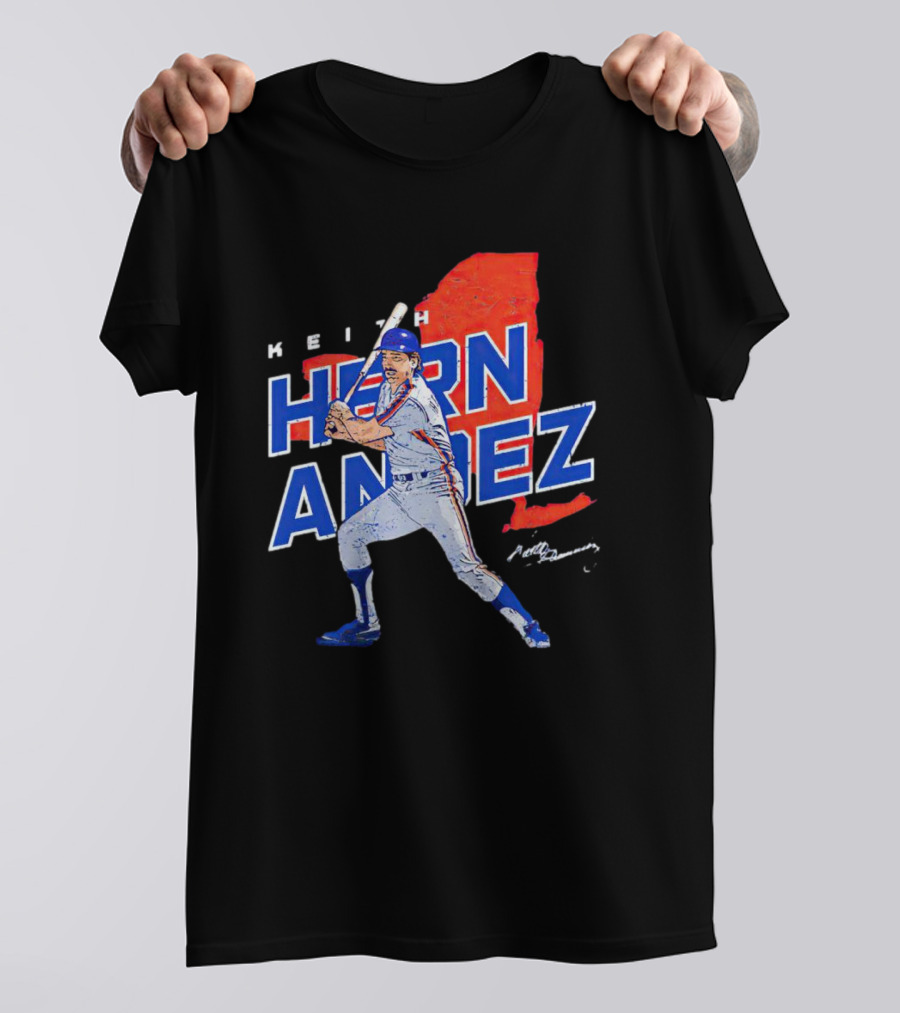 Keith Hernandez New York Player Signature Map T-Shirt