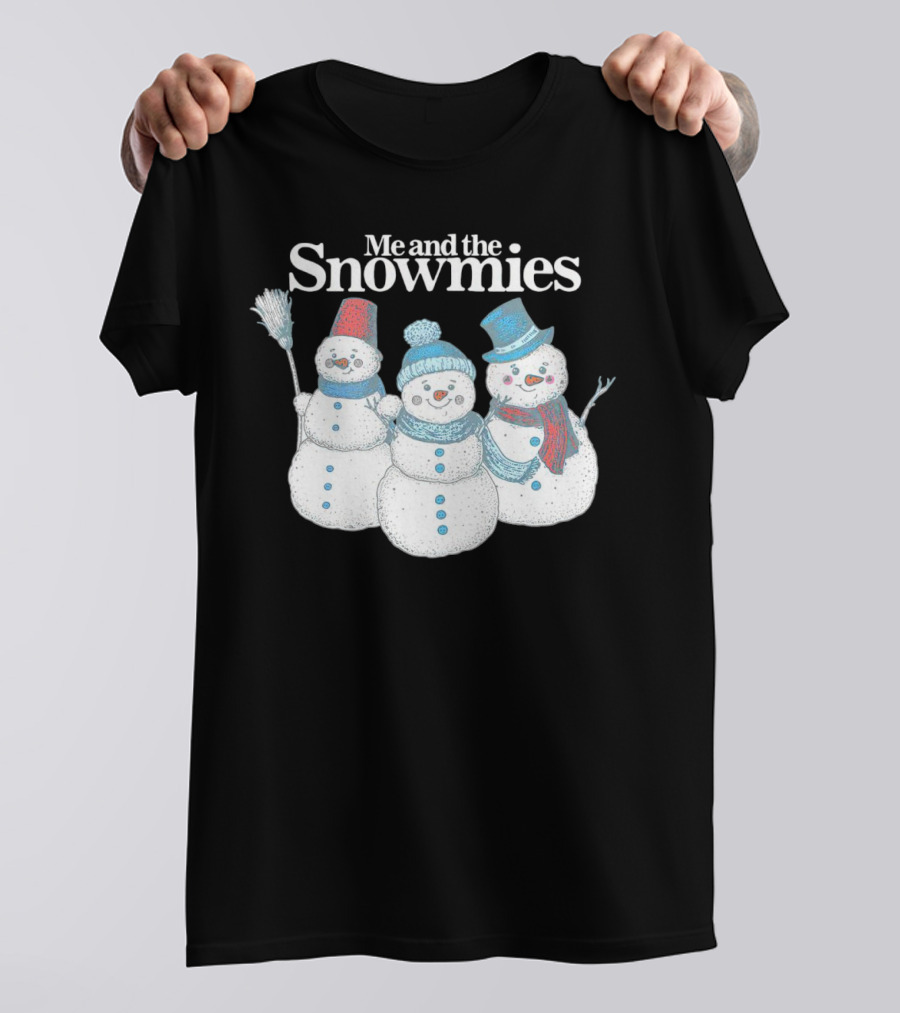 Me And The Snowmies Christmas Trio With Brooms And Hats T-Shirt