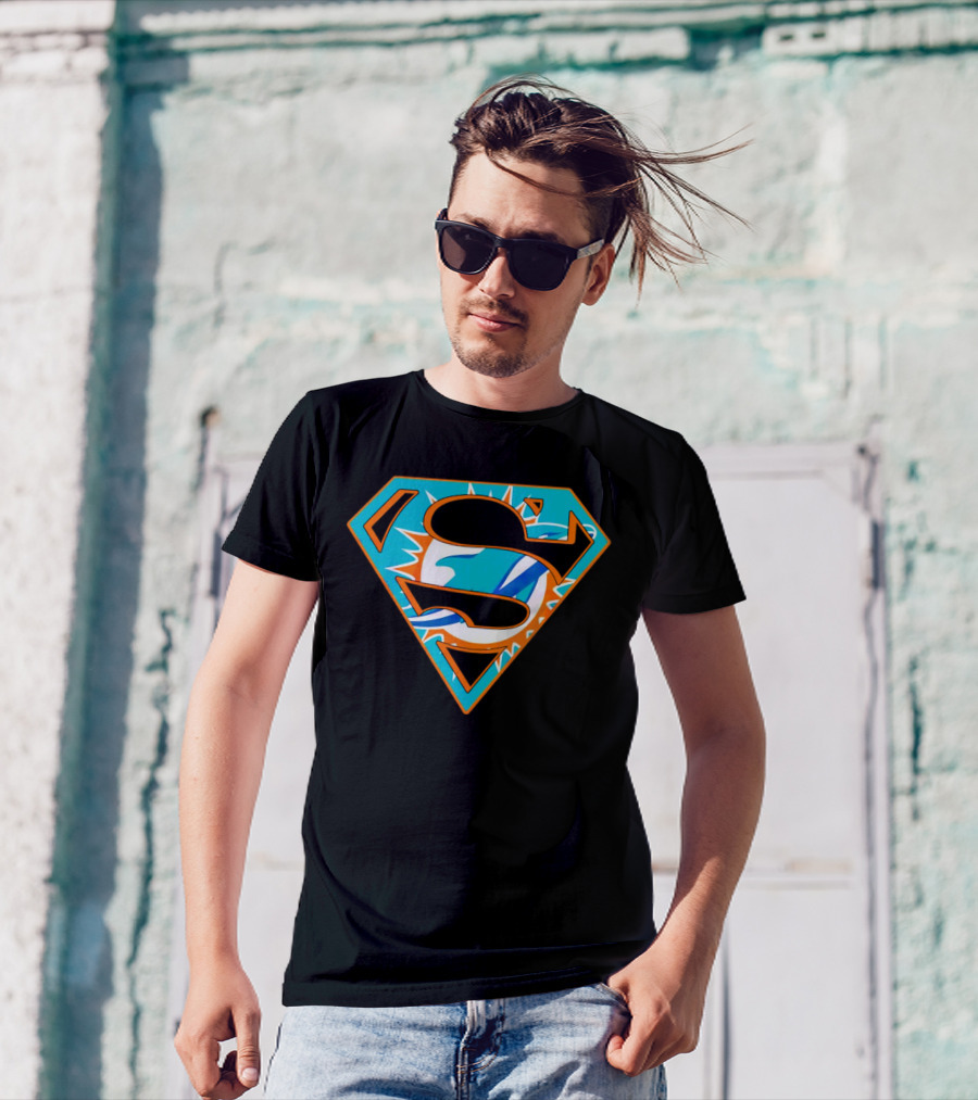 Miami Dolphins Superman Shield Emblem T-Shirt