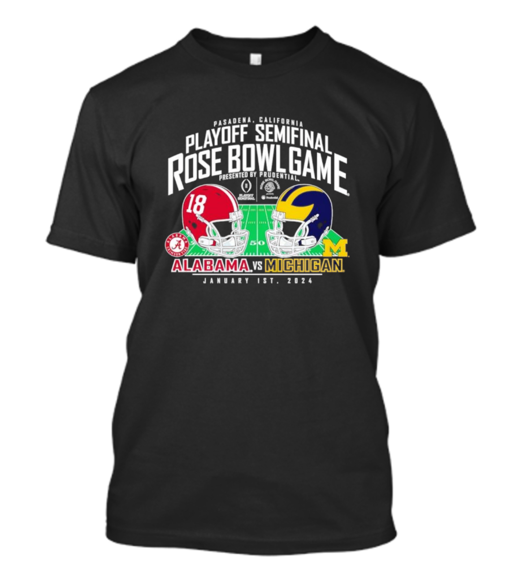 Pasadena California Playoff Semifinal Rose Bowl Game Alabama Vs Michigan January 1st T-Shirt