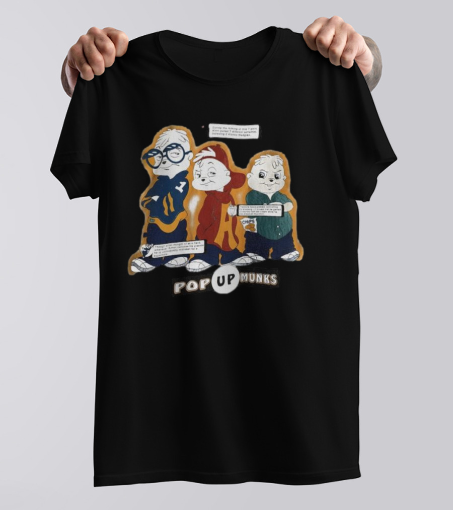 Pop Up Munks Chipmunks Trio Retro Cartoons T-Shirt