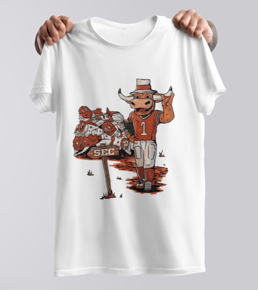 Texas Longhorns Mascot Celebrating SEC Victory T-Shirt