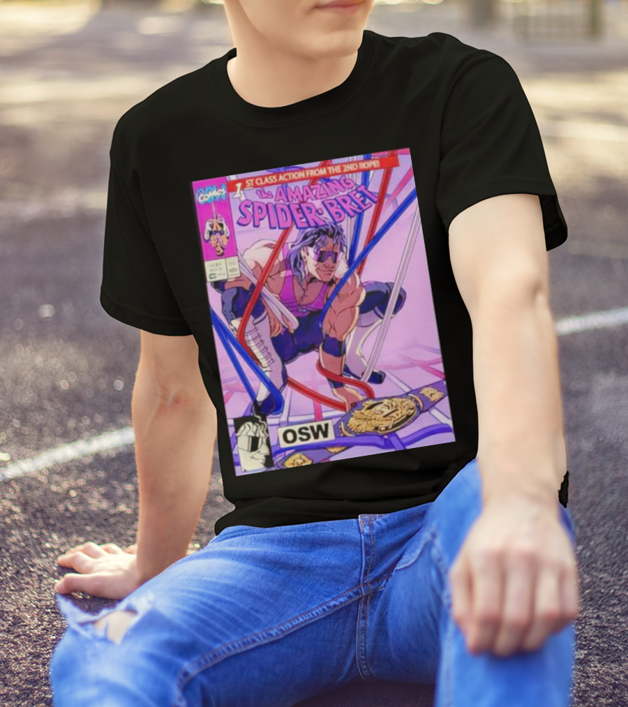OSW The Amazing Spider-Bret First Class Action From The 2nd Rope Comic Cover T-Shirt